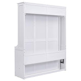 Brisca Queen Size Murphy Bed with a Shelf & Wood Slats,Bed Frame W/Modern and Simple Design,No Spring Box Needed,for Apartment,Bedroom,Guest Room,White Brisca