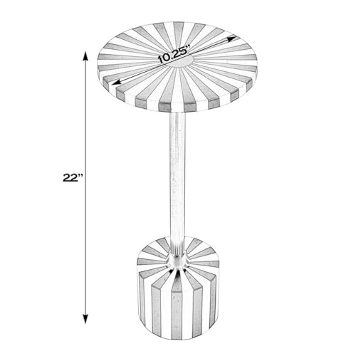 Butler Specialty Company Zane Brass and Bone Inlay Round Side Table -Black White Butler Specialty Company