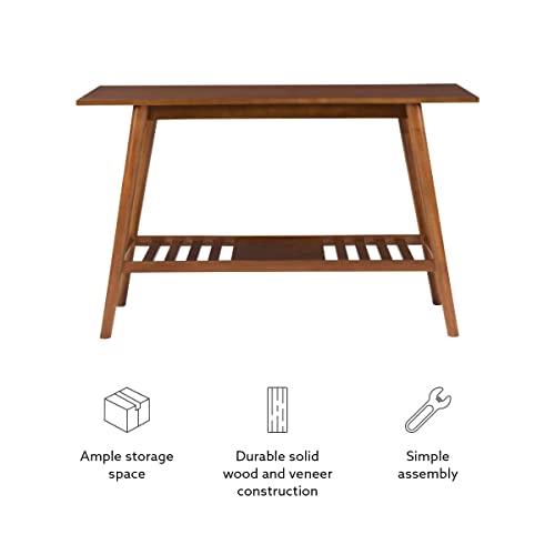 Linon Melissa Mid-Century Modern Walnut Console Table Linon