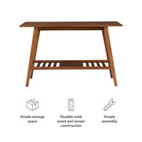 Linon Melissa Mid-Century Modern Walnut Console Table Linon