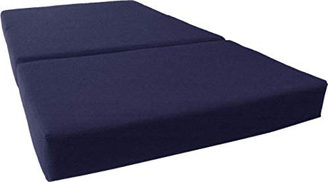 D&D Futon Furniture Navy Solid Twin Size Shikibuton Trifold Foam Beds 6 Thick x 39 W x 75 inches Long, 1.8 lbs high Density Resilient White Foam, Floor Foam Folding Mats. D&D Futon Furniture