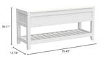 Roundhill Furniture Rouen Clean White Seating Bench with Shoe Storage, Roundhill Furniture