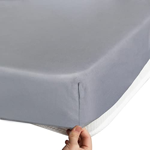Cot Sheets 31" x 75", 2 Pack Cot Size Sheet Fitted with Narrow Twin/Camp Bunk/Rvs Bunk/Guest Beds/Army Cots/Trifold Mattress, Super Soft Breathable Microfiber Bed Cover, Bottom Sheet, Gray Coldwind