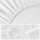 ROSE&RISY White Queen Sheet Set, 4 Pieces Soft Bedding Queen Sheet Set, Breathable and Cooling Sheets, Deep Pocket with 1 Fitted, 1 Flat, 2 Pillow Cases (White, Queen Size) ROSE&RISY