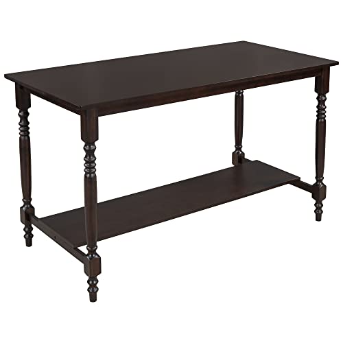 Merax 6 Pieces Counter Height Dining Table Set, Wood Rectangular Table and 4 Chairs and Bench, Kitchen Dining Table Chairs Set for 6 Persons (Espresso) Merax