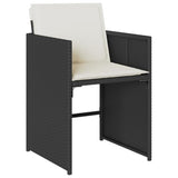 vidaXL Patio Dining Set with Cushions - 11 Piece Outdoor Furniture PE Rattan/Acacia Wood Table & Chairs, Black/Cream vidaXL