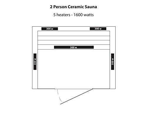 HeatWave BSA2406 2-Person Deluxe Ceramic Infrared Sauna, 1-2, Hemlock - WoodArtSupply