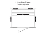HeatWave BSA2406 2-Person Deluxe Ceramic Infrared Sauna, 1-2, Hemlock Blue Wave