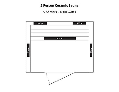 HeatWave BSA2406 2-Person Deluxe Ceramic Infrared Sauna, 1-2, Hemlock Blue Wave