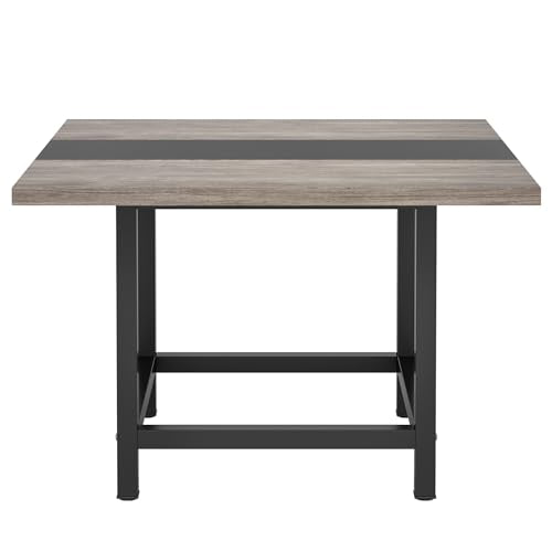 Tribesigns Square 4 People Conference Room Table, Gray 39.4L X 39.4W X 29.52H Inches Small Meeting Room Table for Home Office, (Chair not Included) Tribesigns