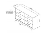 Bush Furniture Bedroom River Brook 6 Drawer Dresser, Barnwood Bush Business Furniture