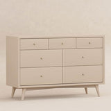 babyletto Palma 7-Drawer Assembled Double Dresser in Taupe, Greenguard Gold Certified babyletto