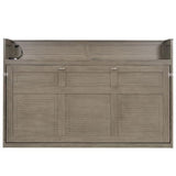 GDFStudio Twin XL Murphy Bed Frame with Desk, LED Lights & USB Charging Station, Space-Saving Wall Bed with Built-in Mattress Storage, 500 lbs Capacity, Solid Pine Wood Frame, Gray Wash GDFStudio