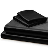 Vonty Satin Sheets Extra Deep Pocket King Size Sheets - Cooling & Silky Satin King Sheets Set with 18-24 Inch Deep Pocket, Black Satin Bed Sheets Fit Up to 24" Deep Matress - 4 Piece Vonty