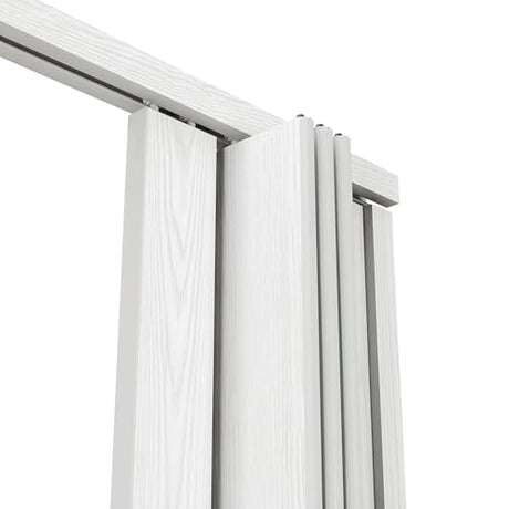 48" W Premium Foldable Accordion Doors, Double Walled Heavy Duty Folding Doors for Interior, Privacy Room Divider, White Oak Techni Home