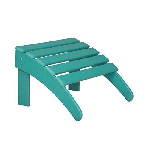 WestinTrends Malibu Outdoor Lounge Chairs Set, 5-Pieces Adirondack Chair Set of 2 with Ottoman and Side Table, All Weather Poly Lumber Patio Lawn Folding Chair for Outside, Turquoise