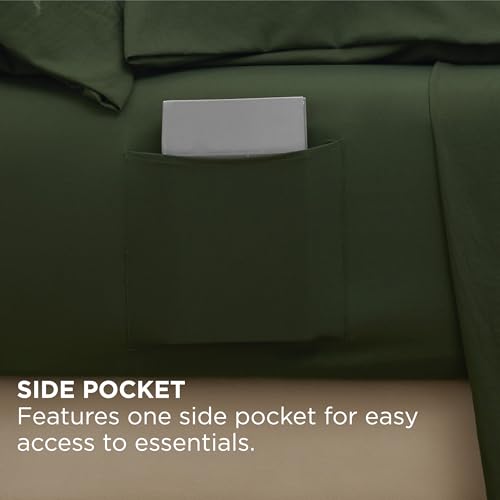 Bedsure Deep Pocket King Sheet Set - 6 Piece, Prewashed Ultra-Soft King Size Sheets Set, Fits Mattresses Up to 18 Inches Thick, Breathable & Secure Fit, Hotel Luxury Bedding, Olive Green Bedsure