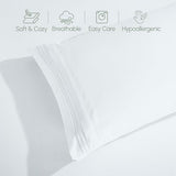 Elegant Comfort Luxury 1500 Premium Hotel Quality Microfiber 4-Piece Sheet Set - Soft, All Around Elastic 18-24 Inches Deep Fitted Sheet - Extra Deep Pocket Sheets, King, White Elegant Comfort