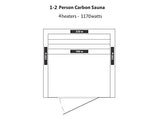 HeatWave BSA2402 1-2 Person Hemlock Carbon Infrared Sauna Blue Wave