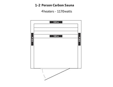 HeatWave BSA2402 1-2 Person Hemlock Carbon Infrared Sauna Blue Wave