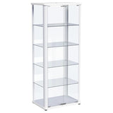 Coaster Home Furnishings Aero 5-Shelf Display Curio Cabinet with LED Lighting White Coaster Home Furnishings