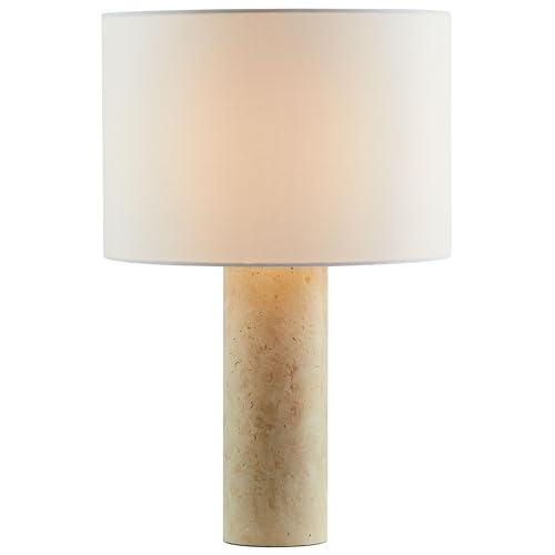 Modway Zenith Travertine Stone Pillar Table Lamp in Travertine Modway