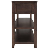 Knocbel Long Console Table with 3 Storage Drawers and Double Bottom Open Shelves, Wooden Sofa Tables for Entryway Hallway Foyer, 50" W x 16" D x 30" H,Espresso Knocbel