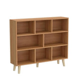 IOTXY Pear Yellow 3-Tier Wooden Open Shelf Bookcase with 8 Cubes IOTXY