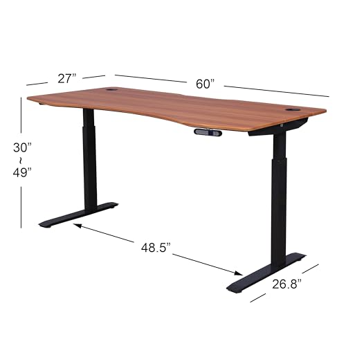 ApexDesk Elite Pro Series 60" Electric Height Adjustable Stand up Desk, Sit Stand Home Office Desk, Computer Desk - Curved Apple - WoodArtSupply