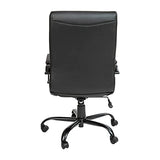 EMMA + OLIVER Faux Leather High-Back Swivel Home Office Desk Chair with Wheels, Padded Seat, and Armrests, Adjustable Height Multipurpose Office Chair, Black EMMA + OLIVER