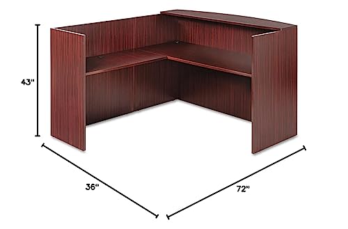 Alera ALE Valencia Series Reception Desk w/Counter,71w x 35 1/2d x 42 1/2h, Mahogany Alera