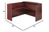 Alera ALE Valencia Series Reception Desk w/Counter,71w x 35 1/2d x 42 1/2h, Mahogany Alera