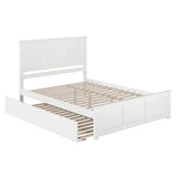 AFI, Madison Queen Platform Bed with Matching Footboard, Twin XL Trundle, and Attachable USB Charger, White AFI