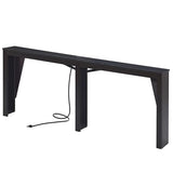 MOHOPE 78.8" Long Console Table with Power Outlets, 7.9" Narrow Sofa Table with USB & Type-C Ports, Skinny Behind Couch Tables with Charging Station, Entryway Table for Hallway, Living Room, Black MOHOPE