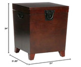 SEI Furniture Pyramid Storage Trunk End Table, Espresso SEI Furniture