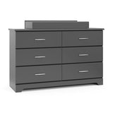 Storkcraft Brookside 6-Drawer Dresser (Gray) – GREENGUARD Gold Certified, Gray Dresser for Bedroom, Kids & Nursery Storage Chest, Safety Interlocking Drawers, Pre-Installed Tracks, Kids Chest Storkcraft