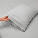 Hearth & Harbor Extra Deep Pocket Full Size Sheet Set - 4 Piece Ultra Soft & Breathable Bed Sheets Set - Fits Up to 24" Mattress - Hotel Luxury Bed Sheet Set, Light Grey Hearth & Harbor