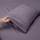 Hearth & Harbor Extra Deep Pocket Sheet Sets, Luxury Soft 6 Piece Bed Sheet Set Fits Mattress 18-24 Inches - King, Grayish Purple