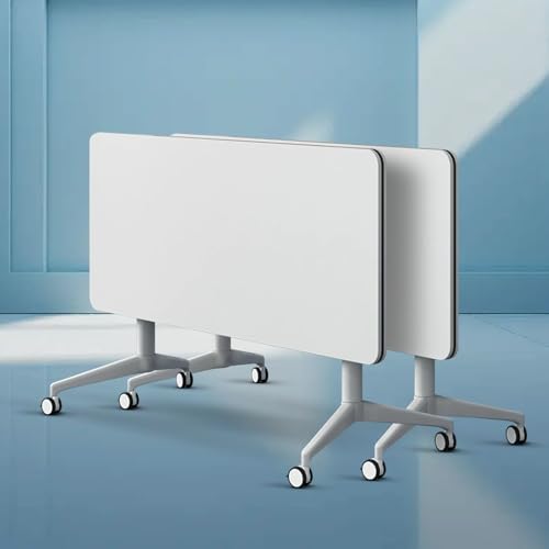 Modular Conference Table, Folding Conference Room Tables with Wheels, Modern Rectangle Training Table with Flip Top, Large Seminar Tables for Office Boardroom Meeting Room (2pack 61in) Generic