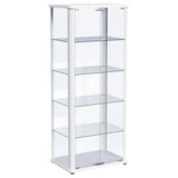 Coaster Home Furnishings Aero 5-Shelf Display Curio Cabinet with LED Lighting White Coaster Home Furnishings