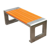 Garden Bench Outdoor Bench Seat - Backless Patio Garden Bench, Stainless Steel and Wood Plastic Material, Rectangular Dining Chair for Yard, Park, Balcony, Outdoor Furniture (One Color 120 * 40 * 45c JHKJDS