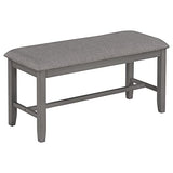 LUMISOL 6-Piece Dining Table Set with Bench for 4-6 People, Including 1 Dining Table, 4 Upholstered Chairs and 1 Bench, Save Space, Dark Grey LUMISOL