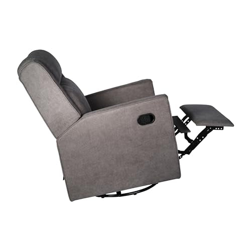Flash Furniture Cash Swivel Glider Rocking Recliner, Manual Recliner with 360 Degree Swivel, for Living Room, Bedroom, or Nursery, Fabric Upholstered, Dark Gray Flash Furniture