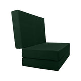 D&D Futon Furniture Hunter Green Twin Size Shikibuton Trifold Foam Beds, Folding Ottoman Mattresses, High Density Foam, 75 x 39 x 6 in Thick D&D Futon Furniture