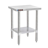 DuraSteel Food Prep Stainless Steel Table - 30 x 18 Inch Commercial Metal Workbench with Adjustable Under Shelf - NSF Certified - For Restaurant, Warehouse, Home, Kitchen, Garage DuraSteel