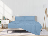 ROYALE LINENS 4 Piece Full Sheets Set - Soft Brushed 1800 Microfiber Bedding - 1 Fitted and 1 Flat Sheet, 2 Pillow Cases - Wrinkle Free & Fade Resistant - Hotel Luxury Bed Sheets (Lake Blue, Full) ROYALE LINENS