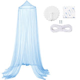 Eimilaly Bed Canopy Mosquito Net, Bed Canopy for Girls Room Decor - Insect Protection Hanging Canopy for Adults, Babies, Outdoor Camping, Blue/Single Door Eimilaly