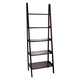 Espresso 5-Shelf Ladder Bookcase - 72-Inch Stylish Storage Solution Casual Home