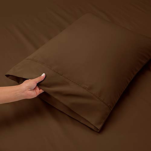 Hearth & Harbor Extra Deep Pocket King Size Sets - Fits Mattress 18-24 Inches Deep - Extra Deep Pocket Sheets - 6 Piece King Size - Brown Hearth & Harbor