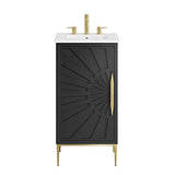 Modway Awaken Bathroom Vanity Cabinet, 18", White Black Modway